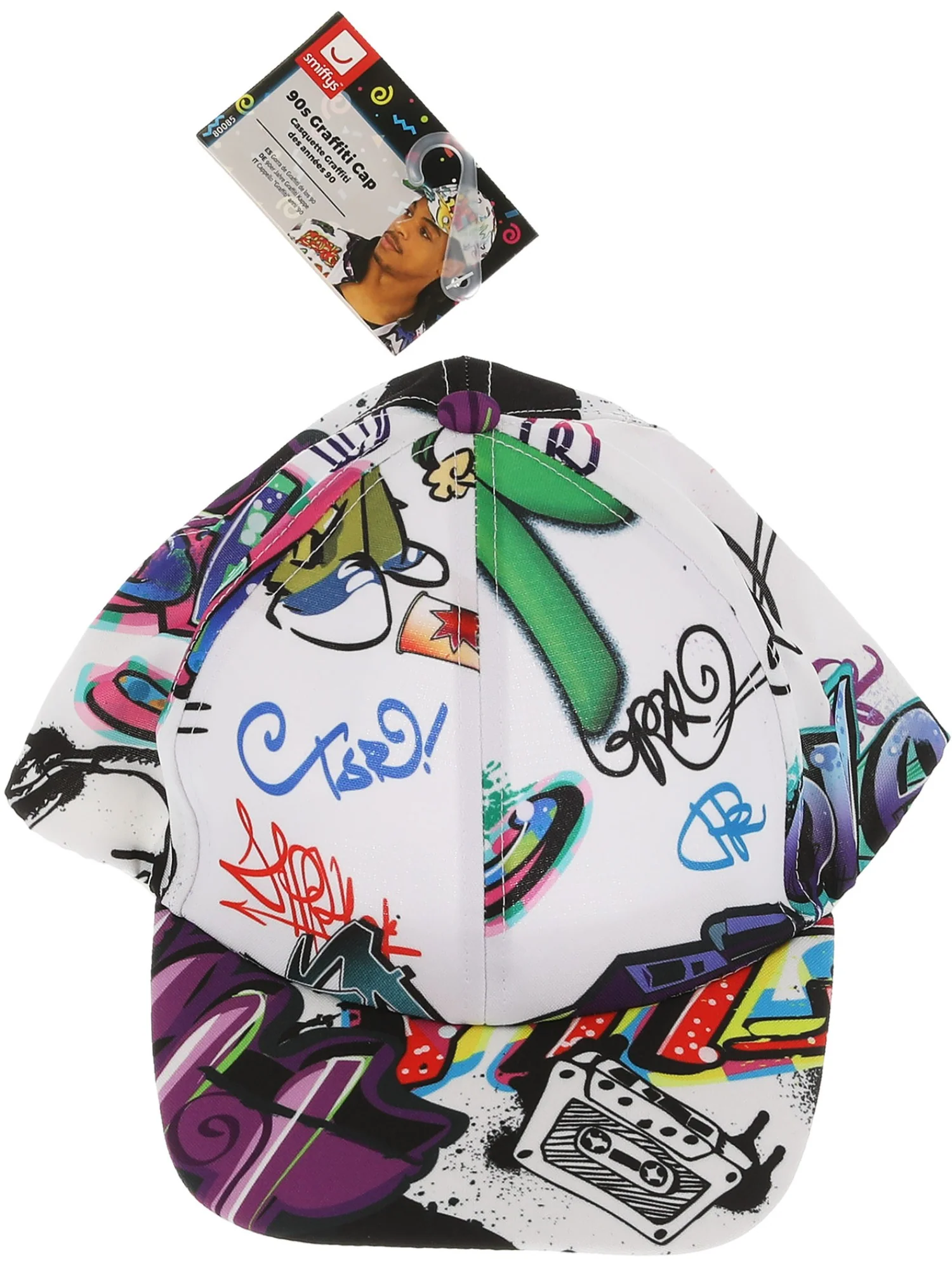 90s Graffiti Peaked Cap - Image 3