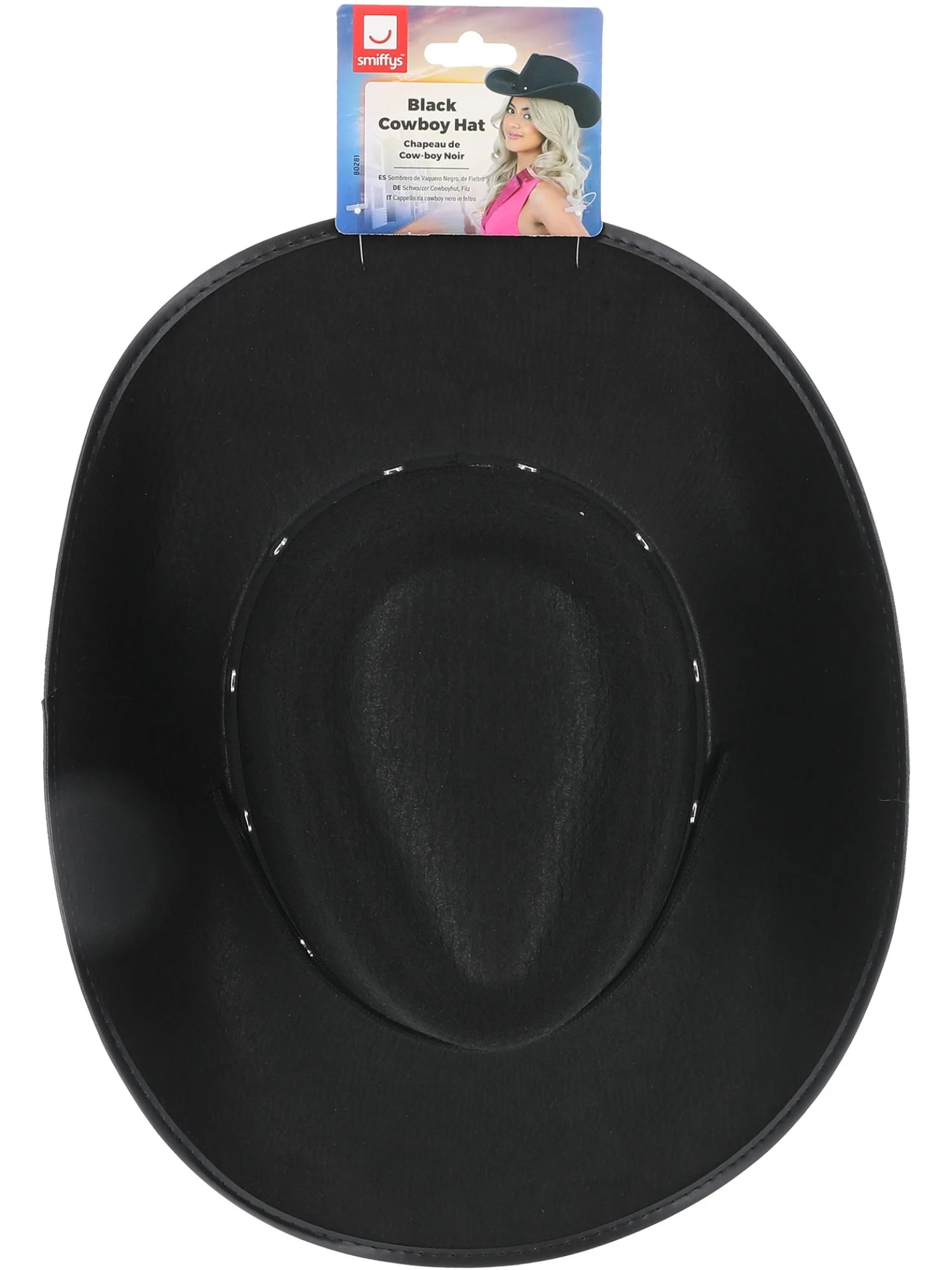 Black Cowboy Hat, Felt - Image 3