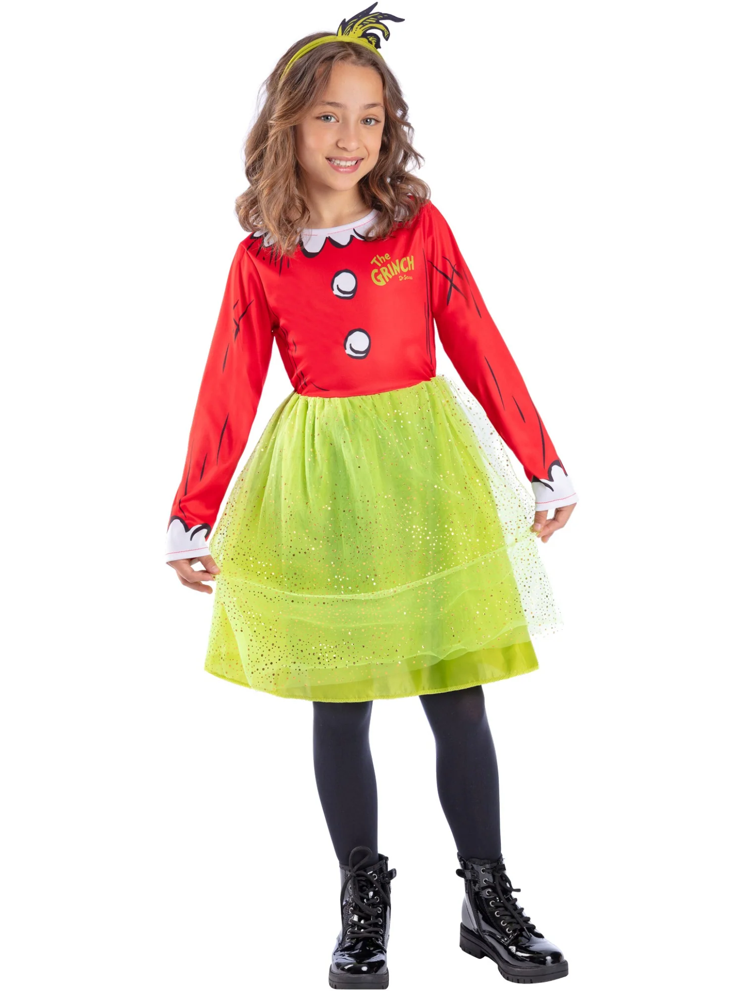 Dr Seuss The Grinch Santa Girls Costume - Image 4