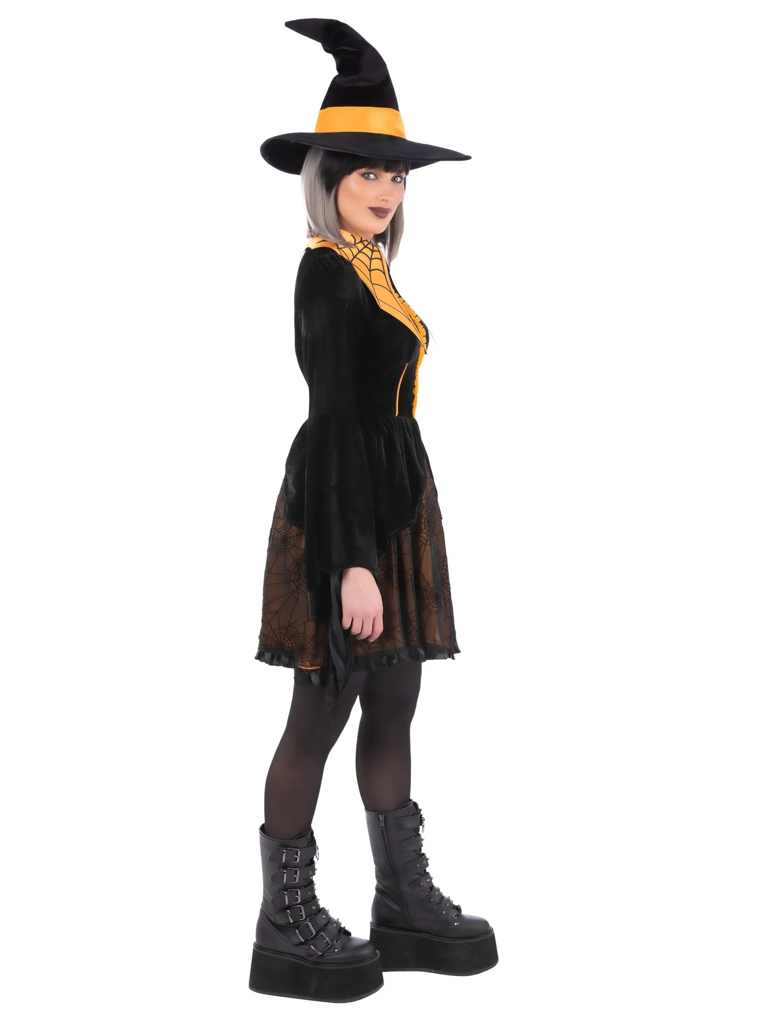 Orange Cosplay Spider Witch Costume - Image 4