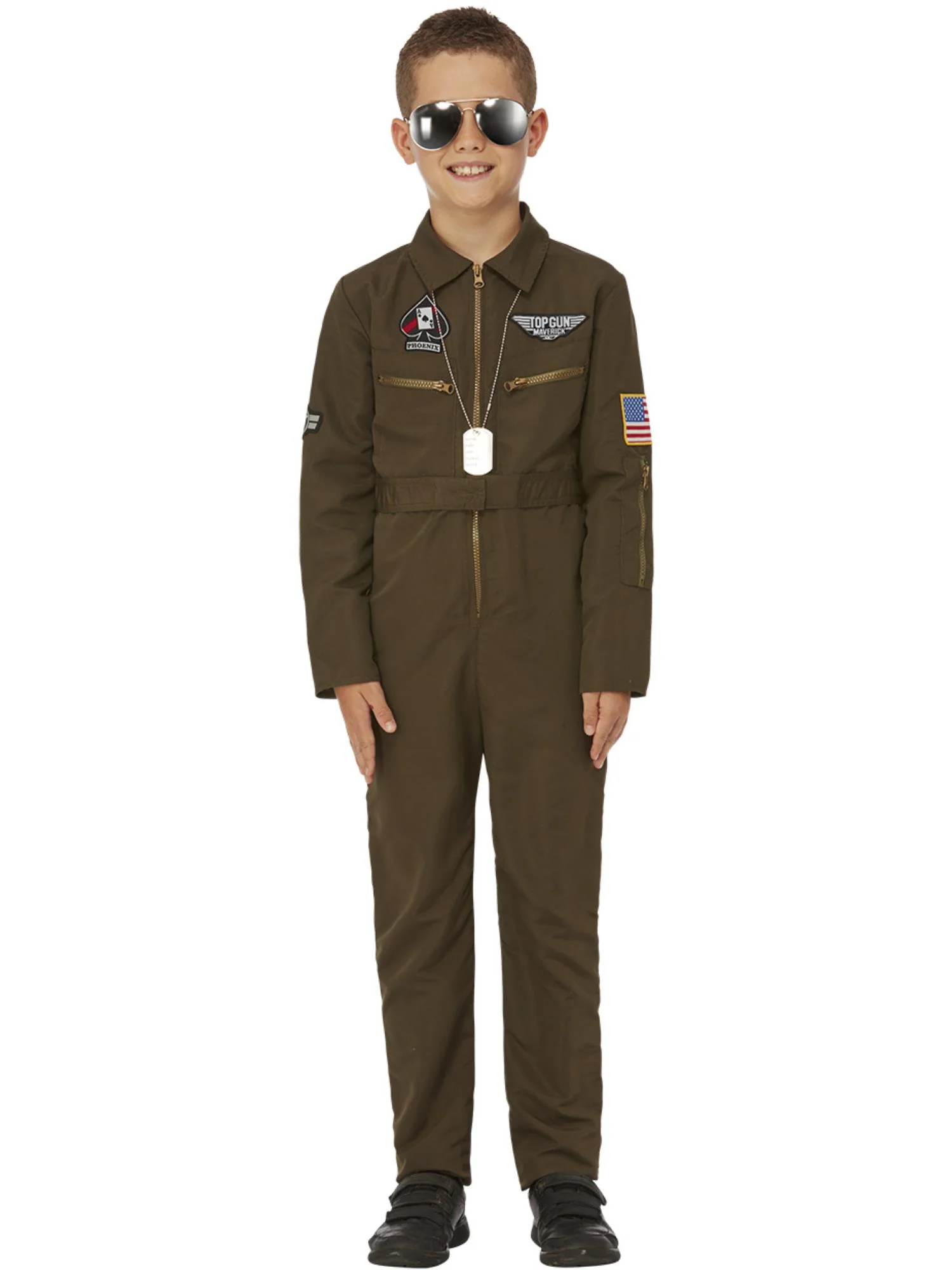Top Gun Maverick Child's Aviator Costume, Green - Image 4
